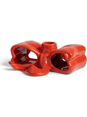 Klevering Kırmızı Kurdele Figürlü Mumluk 15 cm