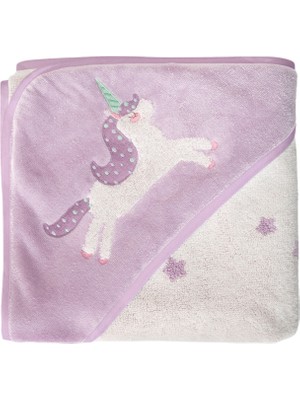 Casadora Baby Astra Lila Organik Pamuklu Velur Bebek Kundak Havlu 80 x 80 cm