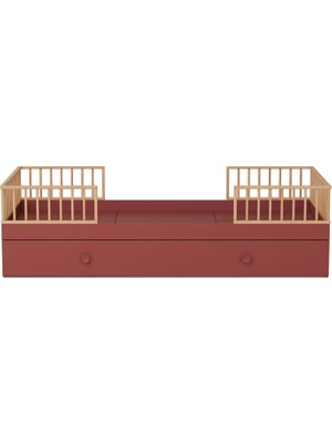 Babywulf Dual Montessori Bordo Yavru Yataklı Çocuk Karyola 120 x 200 cm