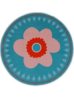 Itsy Bitsy Kids Amulet Flower Mint Yeşili Yıkanabilir Çocuk Halısı 120 cm