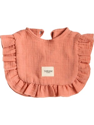 Totzee Mercan Müslin Fırfırlı Unisex Bebek Mama Önlüğü