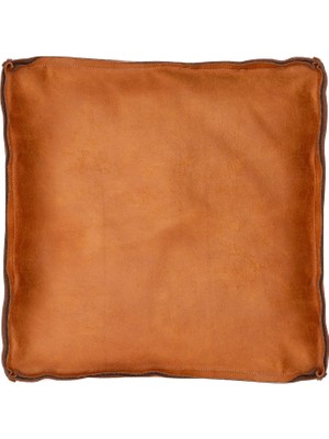 Saloni Ruston Karamel Nubuk Kumaş Façalı Kırlent 55 x 55 cm