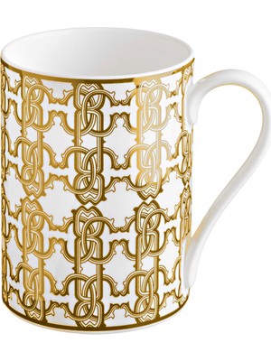 Roberto Cavalli Monogram Gold Altın Dekorlu Porselen Kupa
