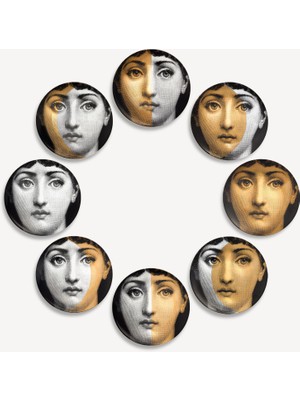 Fornasetti Fasi Lunari 8li Dekoratif Tabak Seti
