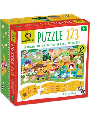 Ludattica 1 2 3 Çiftlik 25 Parça Çocuk Puzzle
