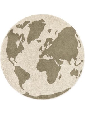 Lorena Canals World Map Rugcycled Pamuklu Çocuk Odası Halısı 120 cm