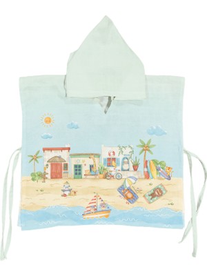 Casadora Baby Playa Pamuk Unisex Bebek Çocuk Müslin Panço