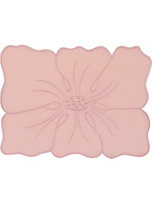Matis Home Line Fleur Pembe Keten 2'li Amerikan Servis Seti