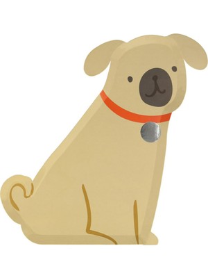 Meri Meri Yavru Köpek Figürlü 8'li Tabak