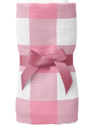Itsy Bitsy Kids Bird Of Life Pink Check Pamuk Müslin Bebek Örtüsü 100 x 100 cm
