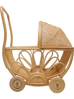 Zoa Collection Rattan Çiçekli Oyuncak Bebek Arabası