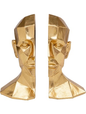 Kare Design Bookend Face Kitap Tutucu