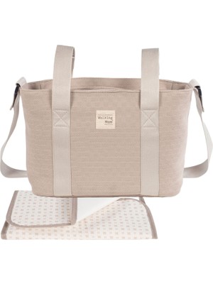 Walking Mum Apricot Bej Eco Mum Crossbody Bebek Bakım Çantası