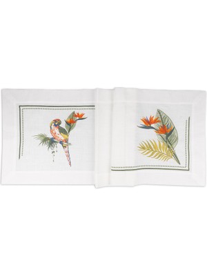 Mikasa Moor Starliçe Papağan Desenli Beyaz Runner 50X170 cm