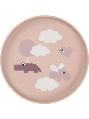 Done By Deer Happy Clouds Pembe Kaymaz Çocuk Tabağı