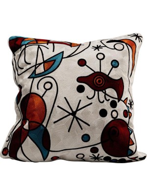 Kare Design Art Line Sea World Desenli Renkli Pamuklu Kırlent 50 x 50 cm