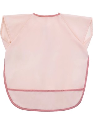 Miniboni Pembe Kısa Kollu Su Geçirmez Bebek Mama Oyun ve Aktivite Önlüğü