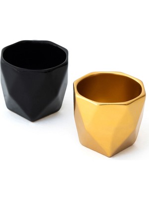 Maison Monson Moi Gold ve Moi Black Seramik 2'li Dekoratif Obje