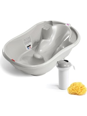 Okbaby Onda Açık Gri 3 Parça Bebek Banyo Seti