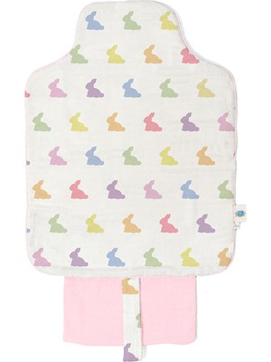 Deux Lapins %100 Pamuk Rainbow Lapin Pink Pratik Katlanabilir Çantalı Alt Değiştirme Matı
