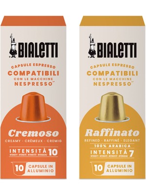 Bialetti Cremoso ve Raffinato Nespresso Uyumlu 20'li Kapsül Kahve