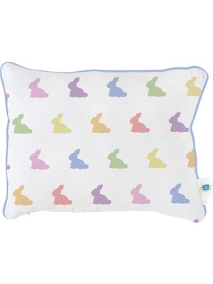 Deux Lapins %100 Pamuk Rainbow Lapin Blue Müslin Bebek Yastığı 45 x 35 cm