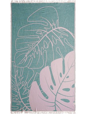 Barine Monstera Rose Smoke Peştamal