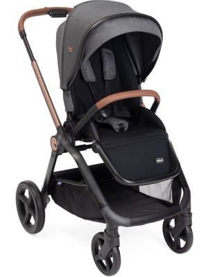 Chicco Mysa Black Satin Tek Elle Katlanabilen Çift Yönlü Bebek Arabası