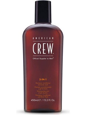 American Crew 3-In-1 Classic Erkeklere Özel Şampuan + Saç Kremi + Duş Jeli   450 ml
