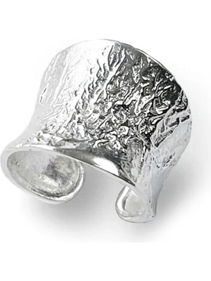 Crumpled Plate 925 Ayar Gümüş Kadın Yüzük
