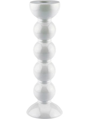 Addison Ross Bobbin White Beyaz Ahşap Lake Şamdan 24 cm