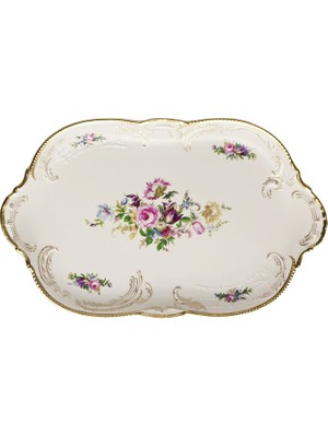 Rosenthal Sanssouci Elfenbein Diplomat Porselen Oval Servis Tabağı 38 cm