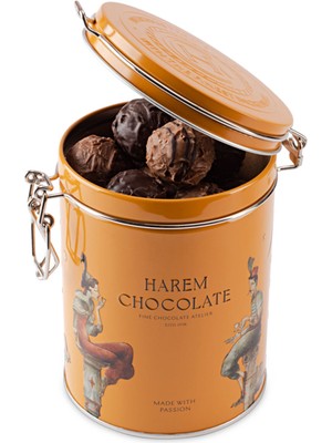 Harem Chocolate Yıldızlı Metal Kutuda Sütlü ve Bitter Truf Çikolata 360G