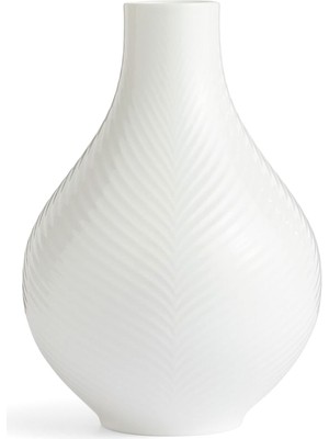 Wedgwood Folia Bulb Beyaz Porselen Vazo 23 cm