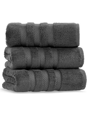 L’appartement Kinsey Aerocotton® Dark Gray Pamuklu Tekli Yüz Havlusu 50 x 90 cm
