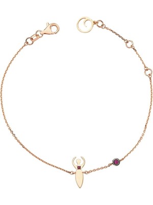 Bee Goddess Artemis Kadın Yakut Charm Altın Bileklik