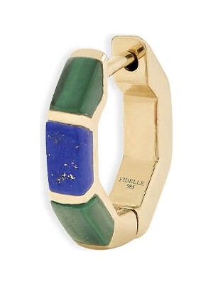 Fidelle In Her Element Malachite Lapis Taşlı 14 Ayar Altın Kadın Küpe
