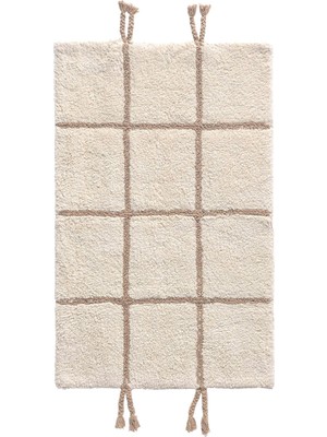 İrya Elani Bej Pamuklu Tekli Banyo Paspası 50X80 cm