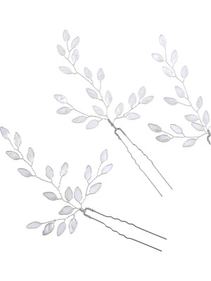Meriç Tanın Leaf Pins Inci Beyazı 3'lü Kadın Toka