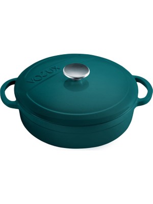 Voeux Kitchenware Profond Turkuaz Sığ Döküm Tencere 24 cm