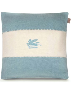 Etro Home Pegaso Mavi Beyaz Keten Dekoratif Yastık