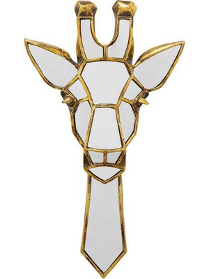 Kare Design Giraffe Altın Rengi Dekoratif Duvar Aynası