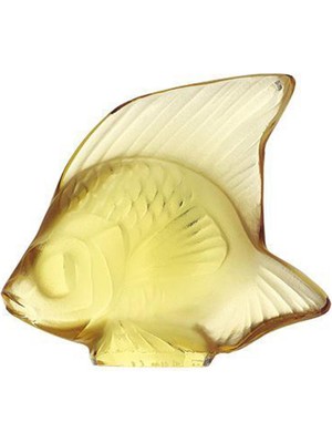Lalique Gold Balık Formlu Kristal Dekoratif Obje