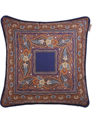 Etro Home Mavi Ipek Dekoratif Yastık