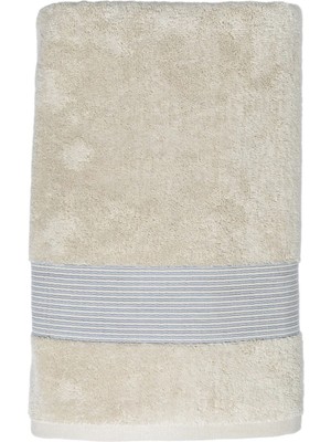 Qua Home Violette Beyaz Bej Pamuklu Banyo Havlusu 90 x 150 cm