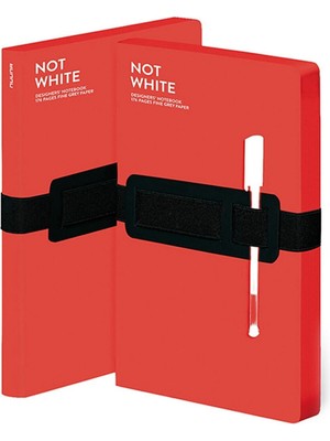 Nuuna Not White Kırmızı Çizgisiz Defter