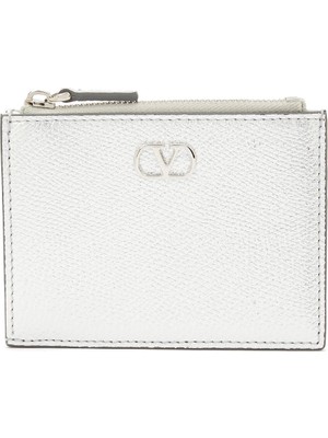 Valentino Garavani Vlogo Silver Kadın Deri Kartlık