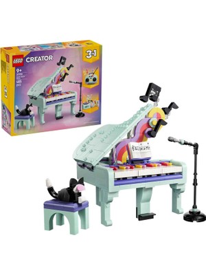 LEGO Creator 3’ü 1 Arada Müzikal Dekor Kedili Piyano 485 Parça 9+ Yaş Yaratıcı Yapı Oyuncağı 31392