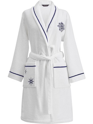Soft Cotton Marine Lady Beyaz Pamuklu Kadın Bornoz