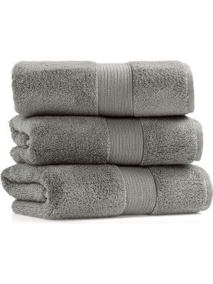 L’appartement Alston Fibroluxe® Dark Gray Pamuklu Tekli Banyo Havlusu 70 x 140 cm